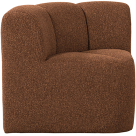 377533-RM | Mojo eetbank hoek met rugleuning - bouclé roestbruin melange | WOOOD