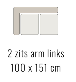 2-zits arm links - SOOF 100x151 cm | Sevn