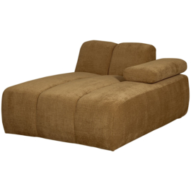 377459/60-H | Mojo chaise longue element (links of rechts) - ribstof honinggeel | WOOOD