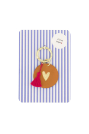 Ansichtkaart sleutelhanger lieve papa - blauw | Zusss