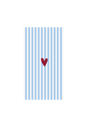Servetten streep hartje 11x20cm - blauw/wit | Zusss