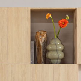 377478-G | Kency vaas - glas groen met streep grijs | WOOOD