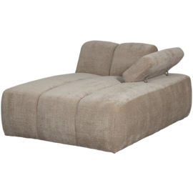 377459/60-D | Mojo chaise longue element (links of rechts) - ribstof donkerzand | WOOOD