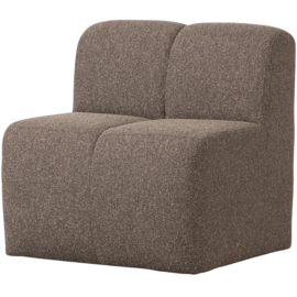 377519-BM | Mojo eetbank met rugleuning 84cm - bouclé bruin melange | WOOOD