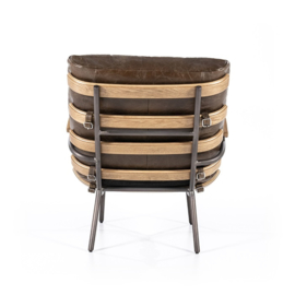 97620 | Fauteuil Bastiaan - donkerbruin java leder | Eleonora