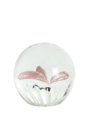 7622389 | Ornament Ø8x8 cm BUTTERFLY - glas roze | Light & Living