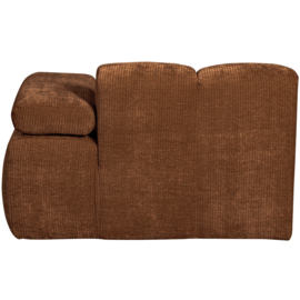 377459/60-R | Mojo chaise longue element (links of rechts) - ribstof roestbuin | WOOOD
