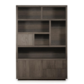 96267 | Kabinet Helsinki 150x220cm 2-delig 3-drs. 2 laden - bruin | Eleonora