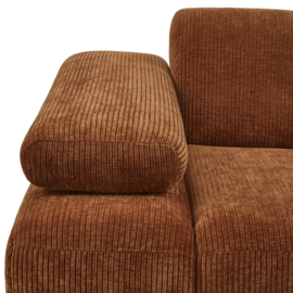 377452/3-R | Mojo 1-zits element met arm (links of rechts) - ribstof roestbruin | WOOOD