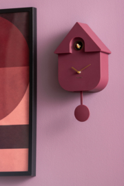KA6094PU | Wall clock modern cuckoo Oro - dark mauve | Karlsson by Present Time