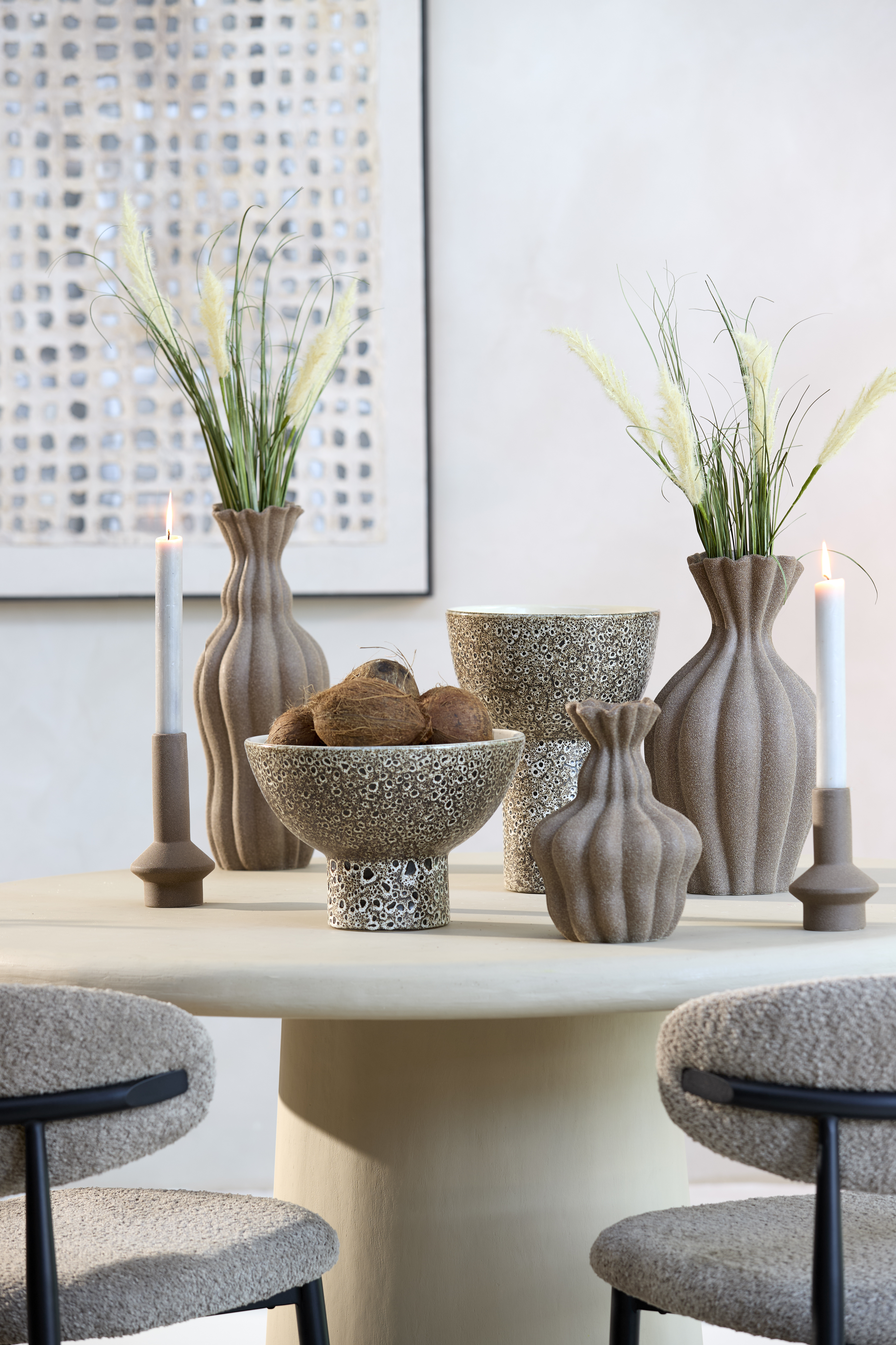 6079583 | Kandelaar Ø10x20,5 cm BURANO - mat bruin | Light & Living