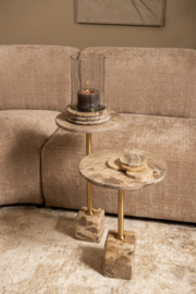 733124 | Ebe sidetable low - beige marble | PTMD