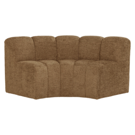 377902-WG | Mojo eetbank half ronde hoek met rugleuning - wollig geel | WOOOD