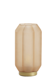 1885990 | Tafellamp LED Ø15x27 cm YVIAS glas - mat perzik | Light & Living