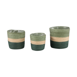 720649 | Tyro paper rope pots set/3 - multi green | PTMD 