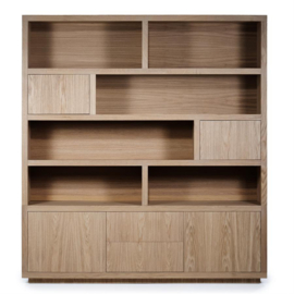 96275 | Kabinet Helsinki 200x220cm 2-delig 4-drs. 2 laden - lichtbruin | Eleonora