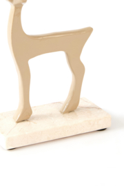 7624182 | Ornament 20x6x29 cm DEER - shiny sand | Light & Living - Wordt verwacht!