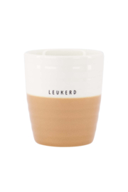 Koffiemok leukerd - wit/camel | Zusss