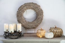 727766 | Pumpa glass pumpkin LED light M - gold | PTMD