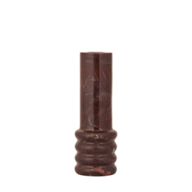 734810 | Bazil marble canlde holder L - burgundy | PTMD