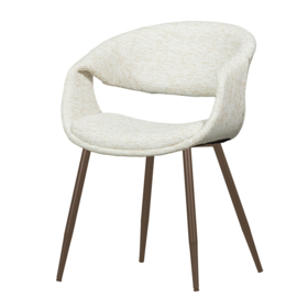 377505-NK | Yossi eetkamerstoel - naturel met metalen poot koper | WOOOD