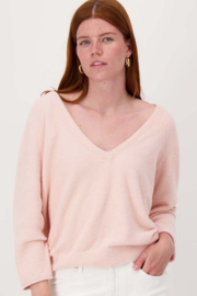  V-hals trui 3/4 mouw - light pink | Zusss 
