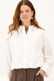 Ballon blouse met lange mouw - off white | Zusss 