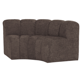 377902-WB | Mojo eetbank half ronde hoek met rugleuning - wollig bruin | WOOOD