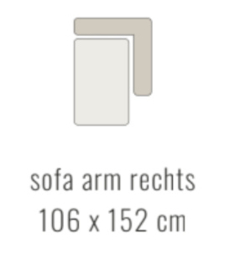 Sofa arm rechts - Tessa 106x152 cm | Sevn