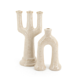 230257 | Candleholder Blix small - beige | By-Boo