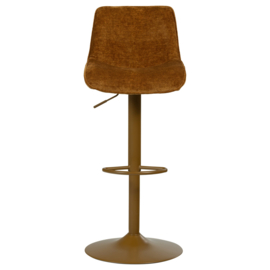 377486-K | Marten in hoogte verstelbare barstoel - chenille karamelbruin | WOOOD