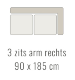 3-zits arm rechts - Tessa 90x185 cm | Sevn