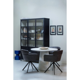 375042-Z | Exhibit XL 3-drs vitrinekast - metaal zwart | WOOOD
