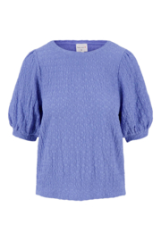 Pofmouw top van crinkle stof - lavendelblauw | Zusss