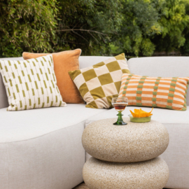 377780-G | Vola kussens (set van 4) - groen/oranje | WOOOD