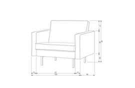 800541-BR | Rodeo fauteuil - strukture velvet brass | BePureHome