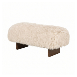 738831 | Hair bench with wooden legs small - beige | PTMD