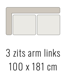 3-zits arm links - SOOF 100x181 cm | Sevn