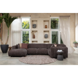 375075-W | Cloud hoekbank rechts - geweven chenille warm bruin | WOOOD