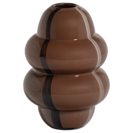 377478-B | Kency vaas - glas bruin met streep donkerbruin | WOOOD 
