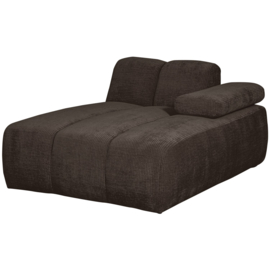377459/60-B | Mojo chaise longue element (links of rechts) - ribstof bruin | WOOOD