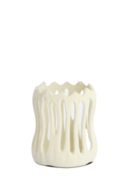 7789143 | Theelicht Ø11x13 cm TIVOLI - mat crème | Light & Living
