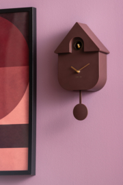 KA6094DB | Wall clock modern cuckoo Oro - earth brown | Karlsson by Present Time