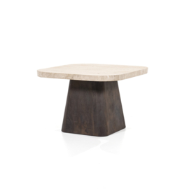 95746 | Bijzettafel Travis 60x60x39 - bruin/beige | Eleonora