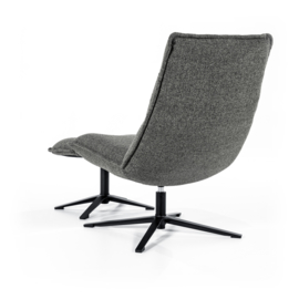  95591 | Fauteuil Marcus met voetenbank - antraciet baquer | Eleonora