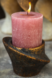 722907 | Iiona candleholder twisty L - black/gold | PTMD