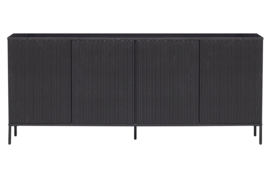 373471-Z | New Gravure - dressoir 200 cm - grenen zwart [fsc] | WOOOD Exclusive