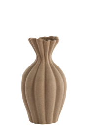 5747282 | Vaas deco Ø21,5x40,5 cm SILLIAN - mat bruin | Light & Living