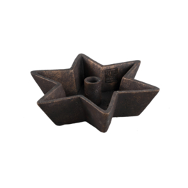 734662 | Yensiel star bowl candleholder - dark brown | PTMD - Begin november verwacht!