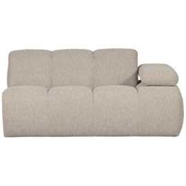 377454/5-EM | Mojo 1,5-zits element met arm (links of rechts) - bouclé beige melange | WOOOD